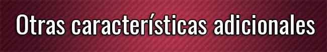 Otras características adicionales